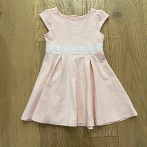 Janie and Jack | Girls Light Pink Dress with White Floral Detail